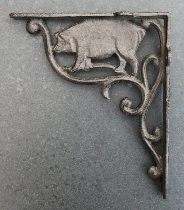 Plankdrager varken 20,8 cm., gietijzer 6Y3017 - Afbeelding 3