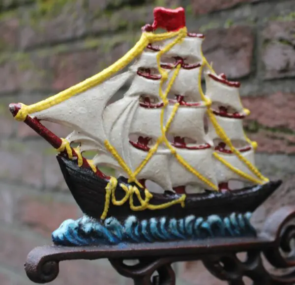 Deurbel zeilboot, groot, gietijzer DB302
