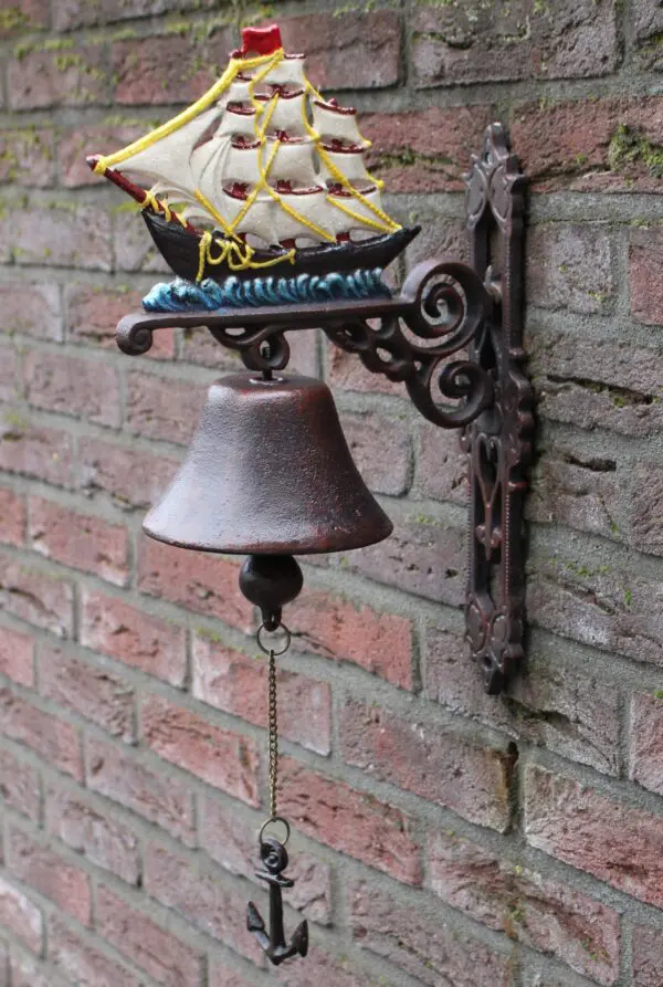 Deurbel zeilboot, groot, gietijzer DB302 - Afbeelding 2