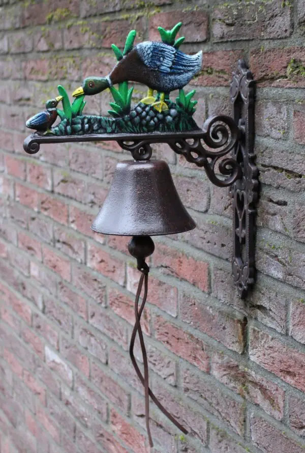 Deurbel  eend met kuiken, gekleurd, L DB315 - Afbeelding 3