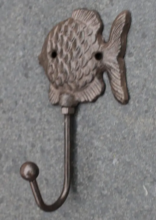 Kapstokhaak Vis, Bruin, Gietijzer KH1731a