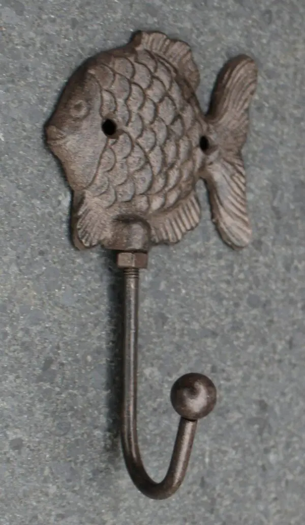 Kapstokhaak Vis, Bruin, Gietijzer KH1731a - Afbeelding 2