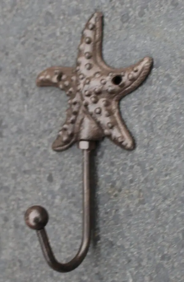 Kapstokhaak Zeester, Bruin, Gietijzer KH1731b