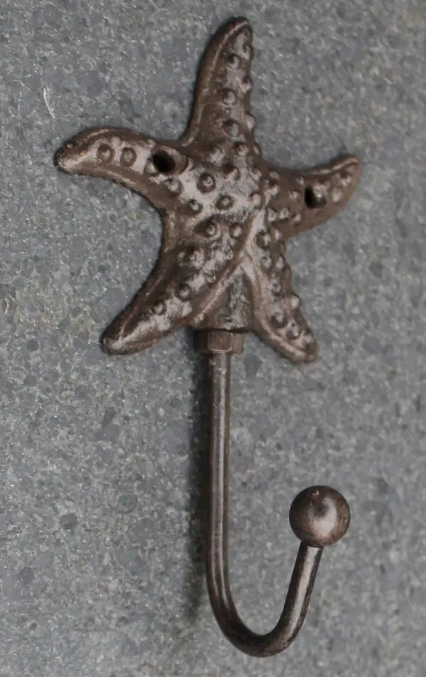 Kapstokhaak Zeester, Bruin, Gietijzer KH1731b - Afbeelding 2