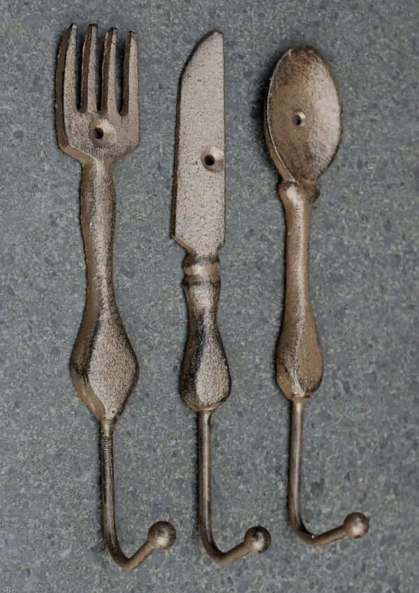 Kapstokhaak Lepel, Bestek, Gietijzer, Bruin KH1733C - Afbeelding 3