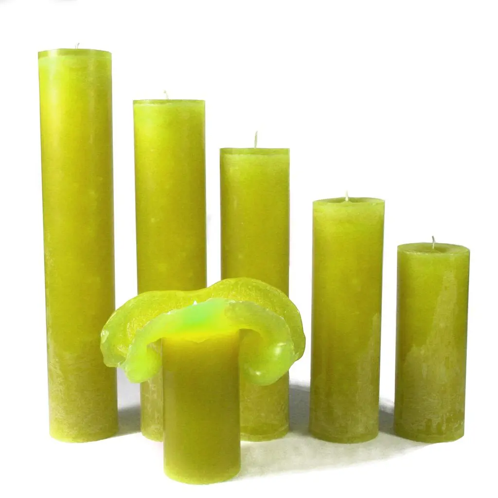 Krulkaarsen, Bika Kaarsen, set van 3, Olijf glad - Afbeelding 4