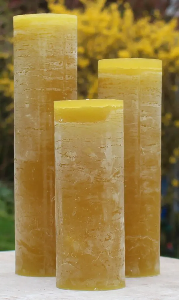 Krulkaarsen, Bika Kaarsen, set van 3, Mosterd - Afbeelding 3