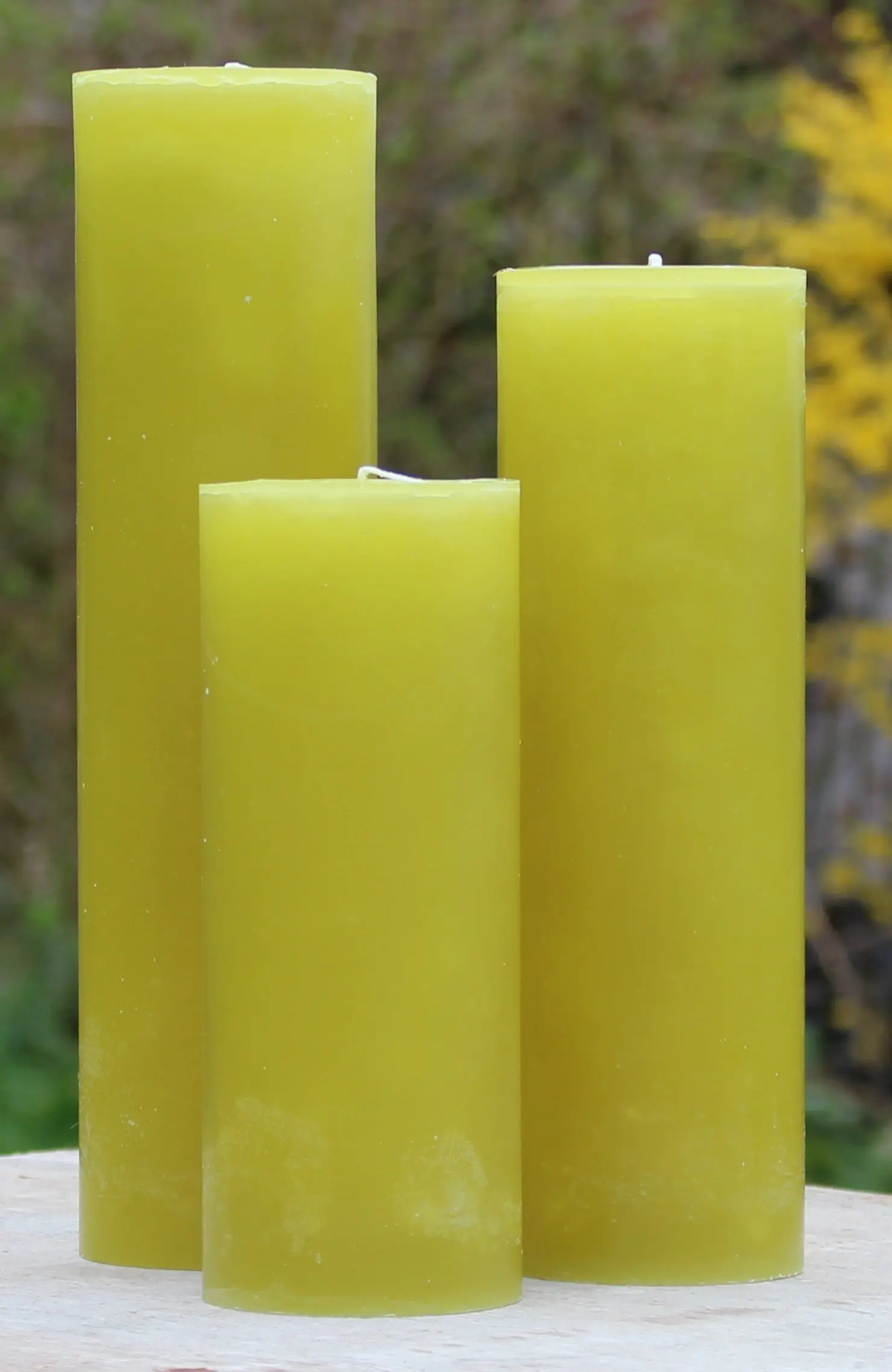 Krulkaarsen, Bika Kaarsen, set van 3, Olijf glad