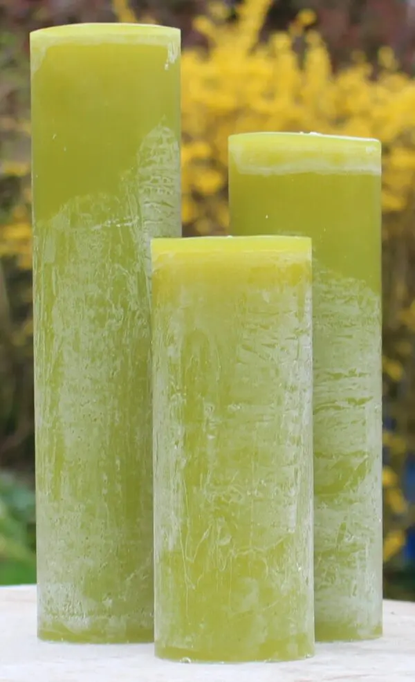 Krulkaarsen, Bika Kaarsen, set van 3, Olijf Greenery - Afbeelding 4