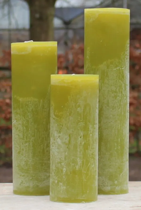 Krulkaarsen, Bika Kaarsen, set van 3, Olijf Greenery - Afbeelding 5