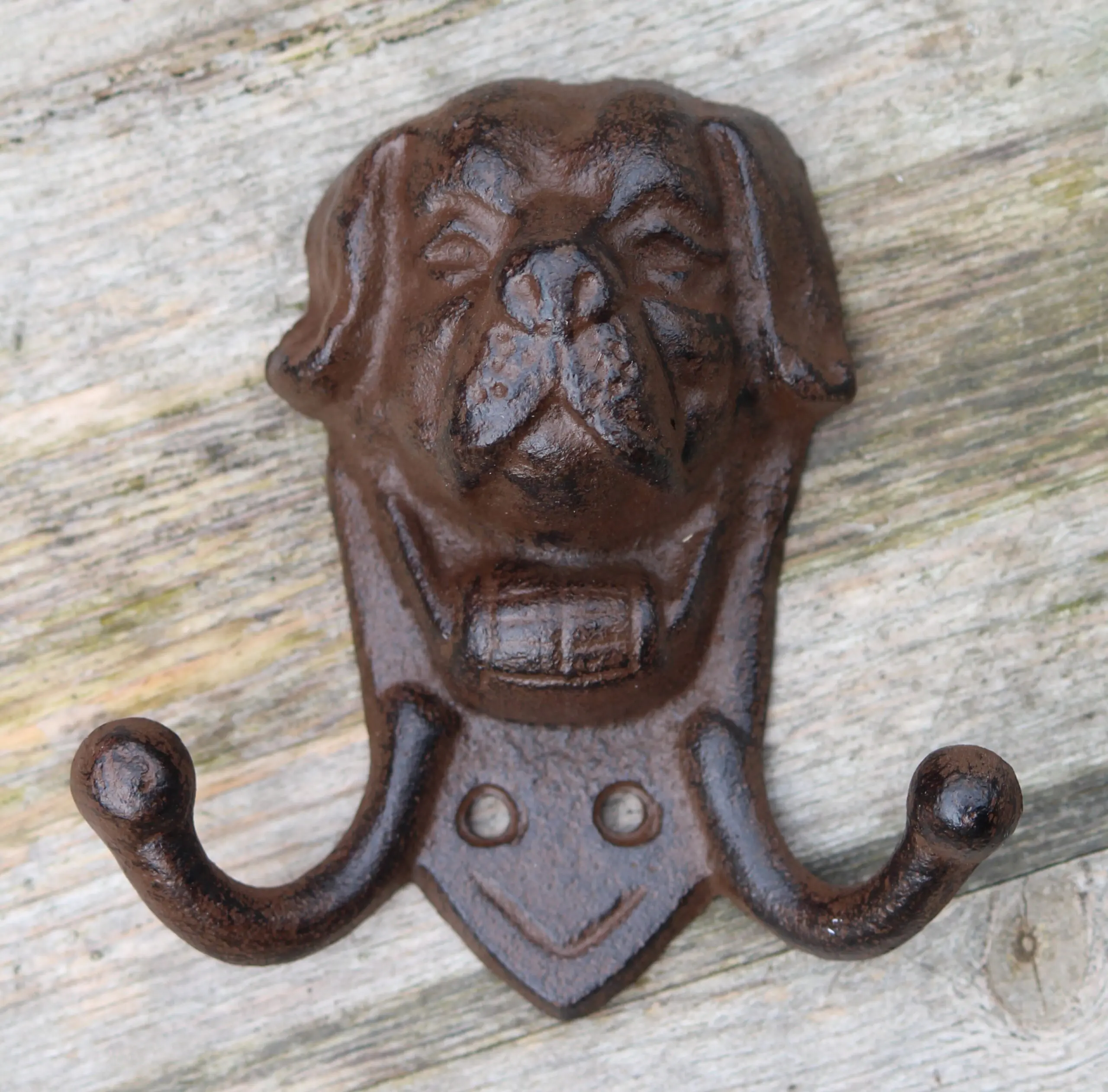 Kapstokhaak hond, dubbele haak, gietijzer KH610