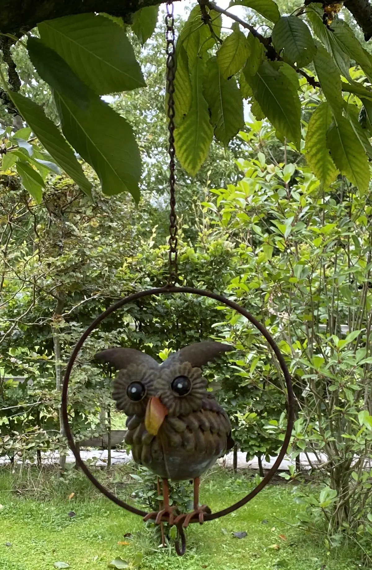 Vogelvoerhanger, vetbolhanger uil, oehoe, metaal, groot VH351 - Afbeelding 4