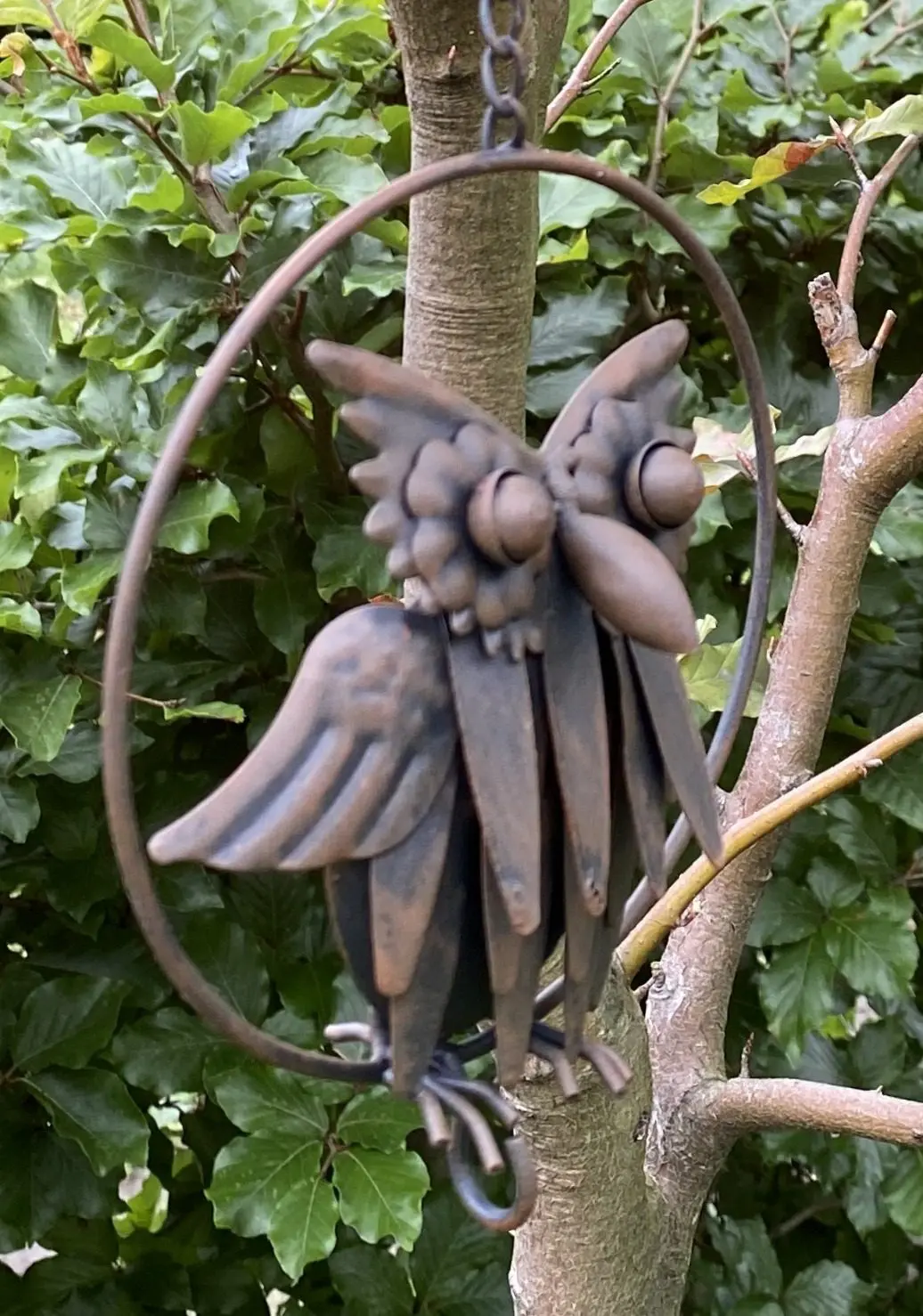 Vogelvoerhanger, vetbolhanger uil, oehoe, metaal  VH271 - Afbeelding 2