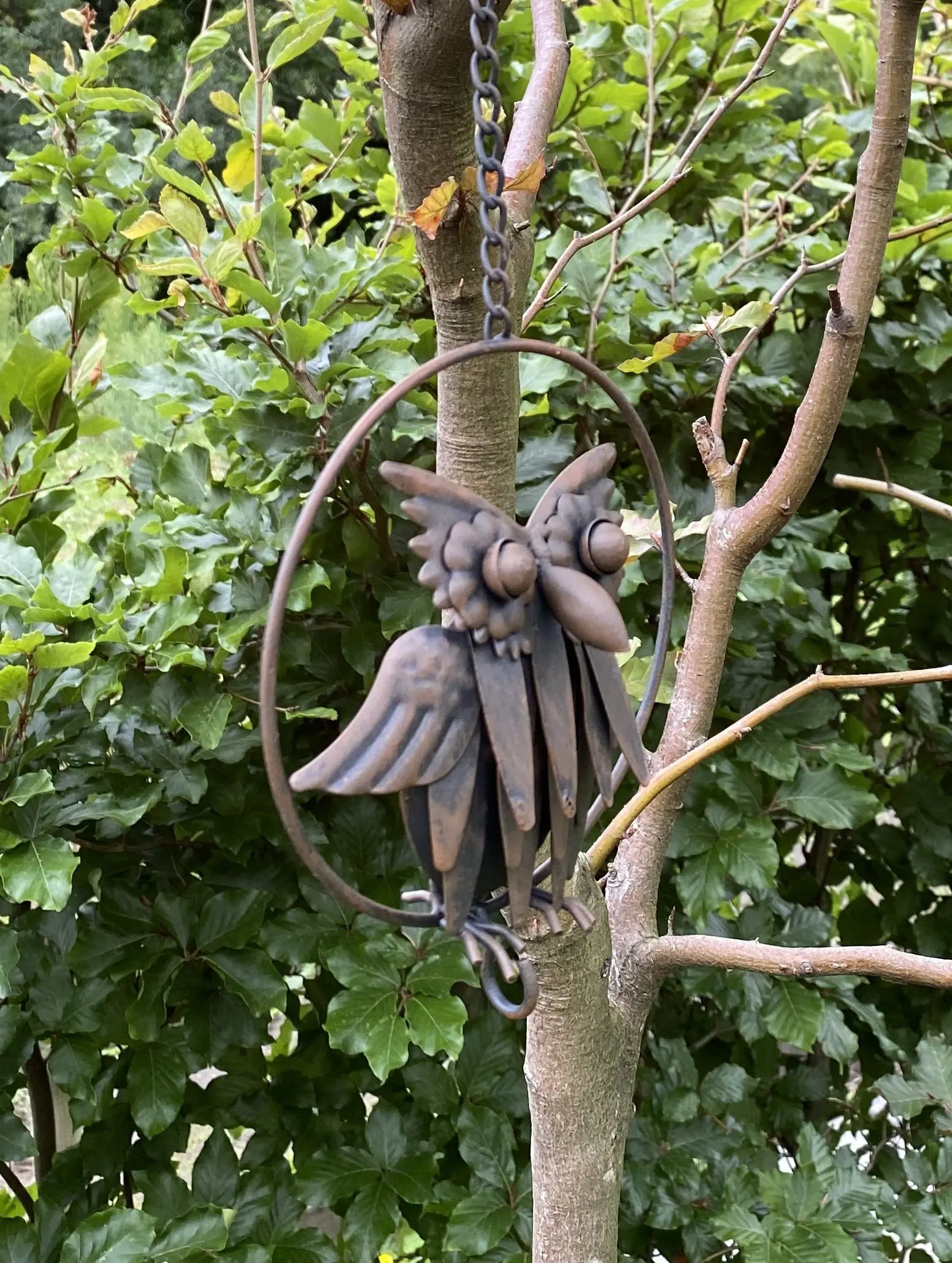 Vogelvoerhanger, vetbolhanger uil, oehoe, metaal  VH271 - Afbeelding 3