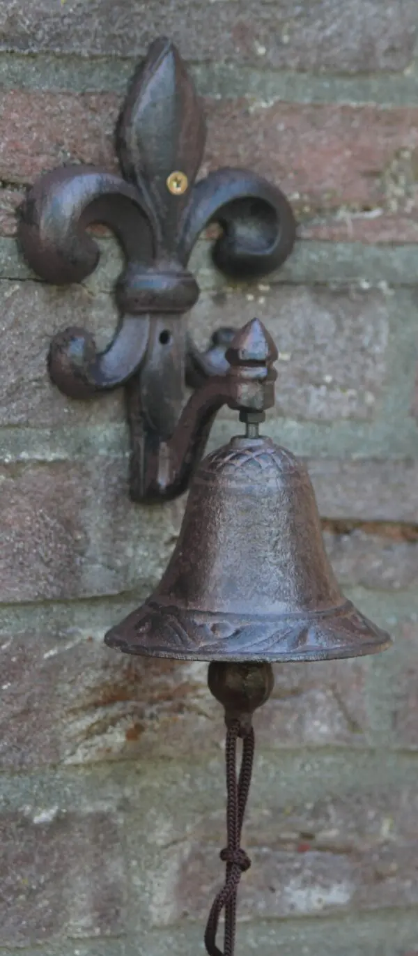 Deurbel Franse Lelie, Gietijzer DB223 - Afbeelding 2