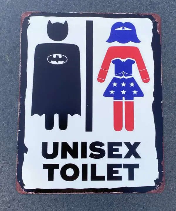 Tekstbord: "unisex toilet" TB540