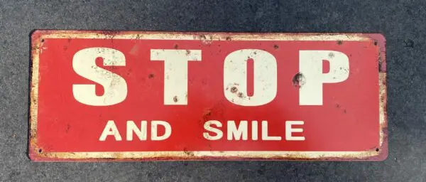 Tekstbord: Stop and Smile, Metaal TB118 - Afbeelding 2