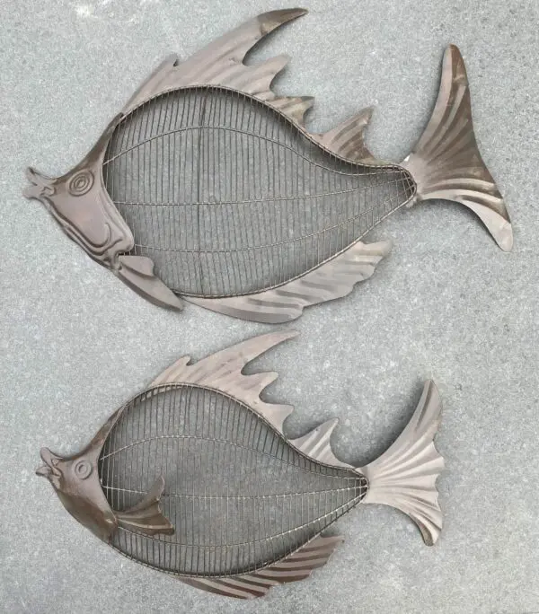 Muurdecoratie vis, metaal, bruin, 3D  MV520 - Afbeelding 3