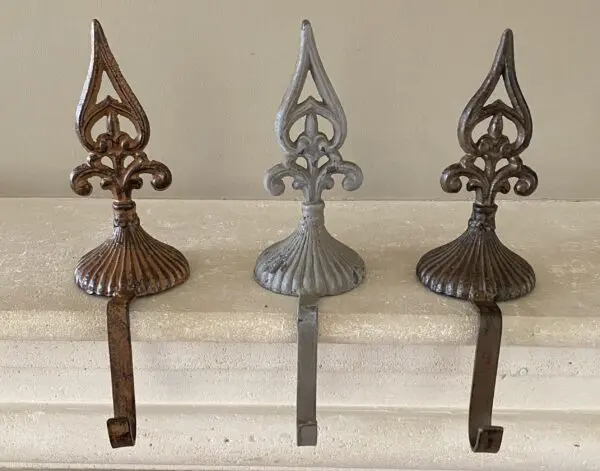 Stocking hanger franse lelie, kasthaak, grijs, gietijzer XM749 - Afbeelding 4
