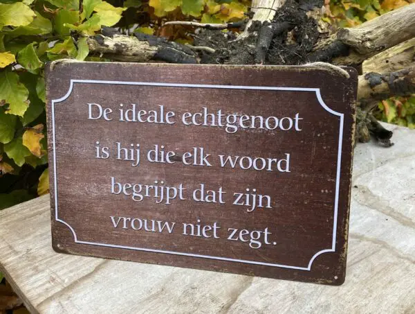 Tekstbord: De ideale echtgenoot is hij die elk woord .... TB534A - Afbeelding 2