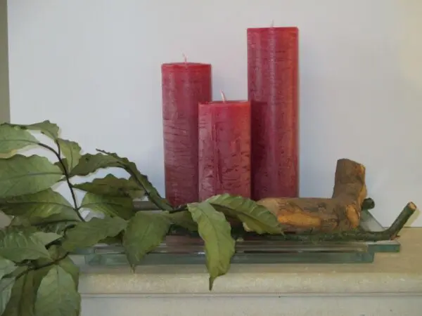 Krulkaarsen, Bika kaarsen, set van 3, kerstrood       333126 - Afbeelding 2