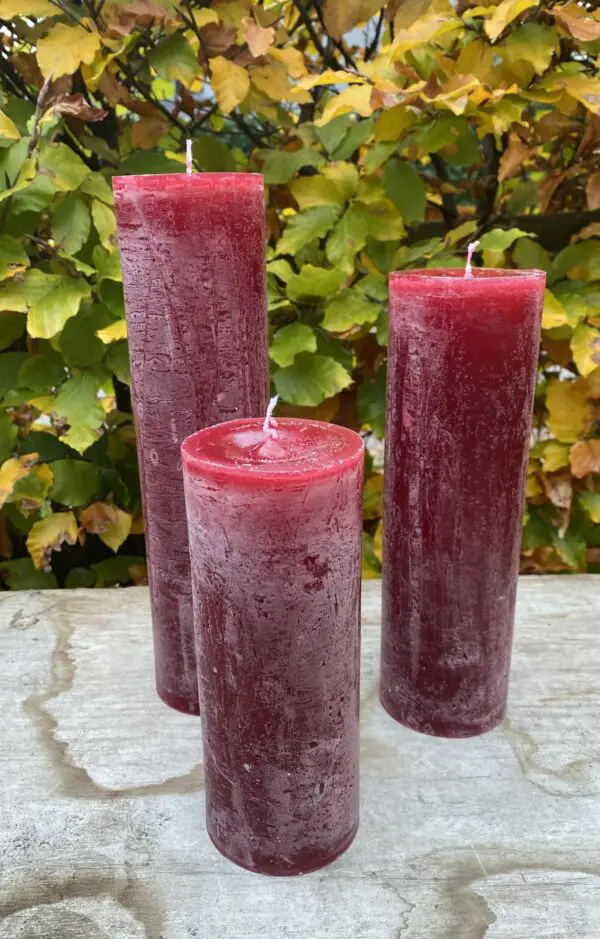 Krulkaarsen, Bika kaarsen, set van 3, kerstrood       333126 - Afbeelding 3