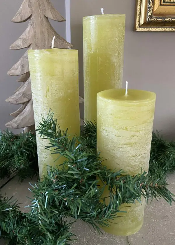 Krulkaarsen, Bika Kaarsen, set van 3, Olijf Greenery - Afbeelding 2