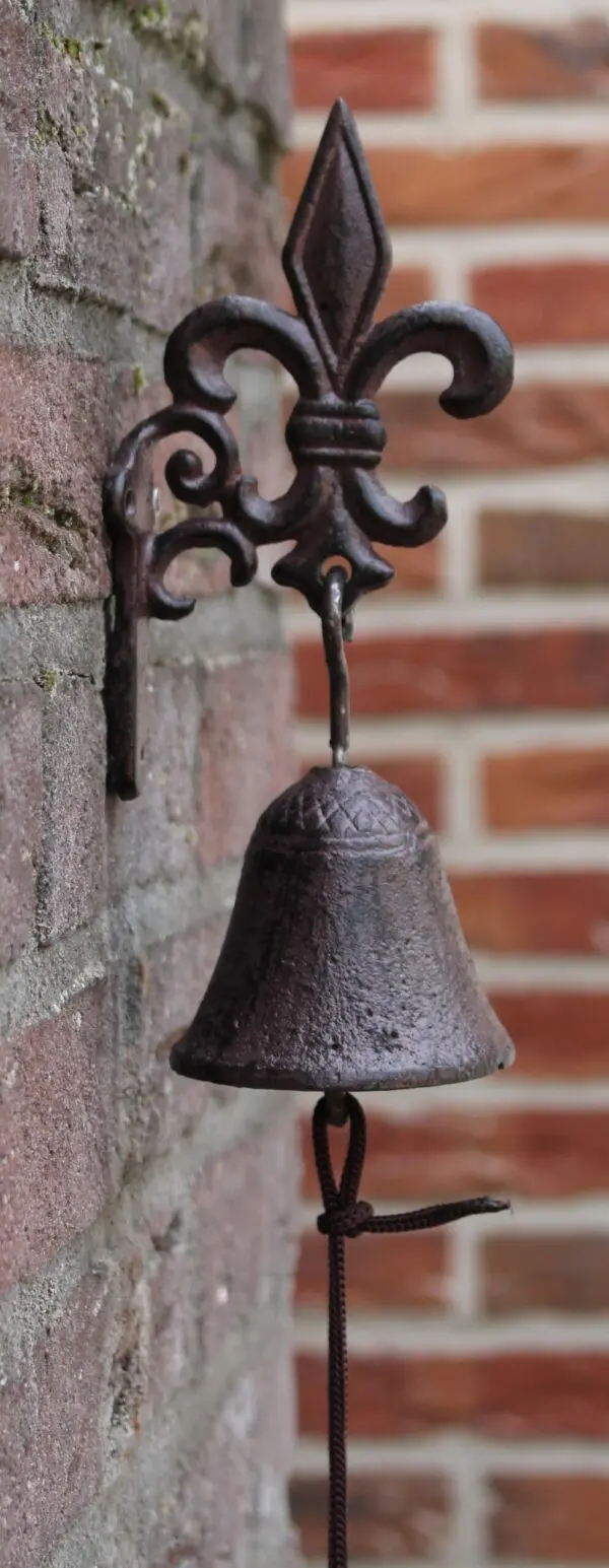 Deurbel Franse Lelie, Gietijzer DB179 - Afbeelding 2