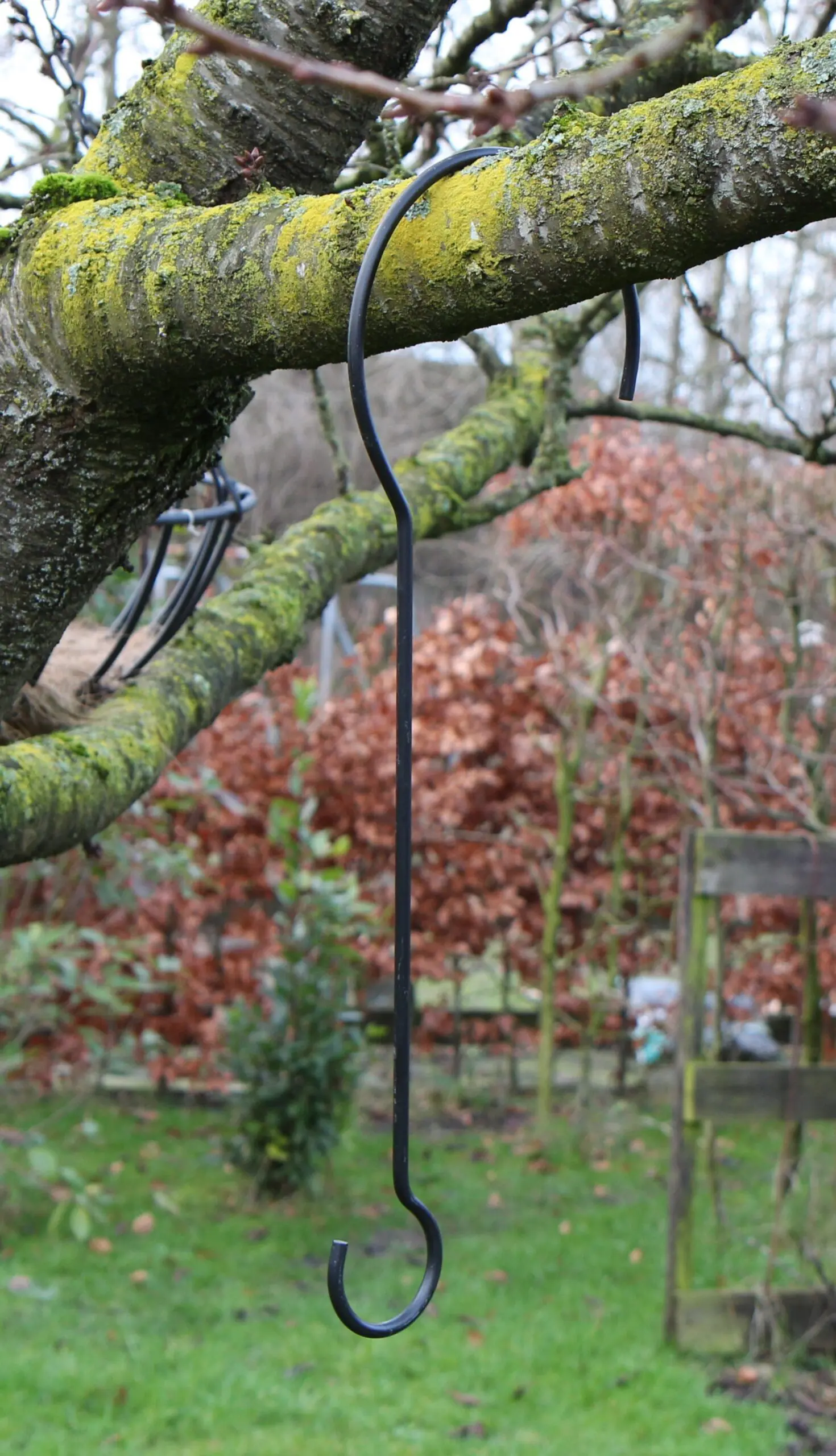 Haakhanger dubbel haak, zwart, staal, L BPH100