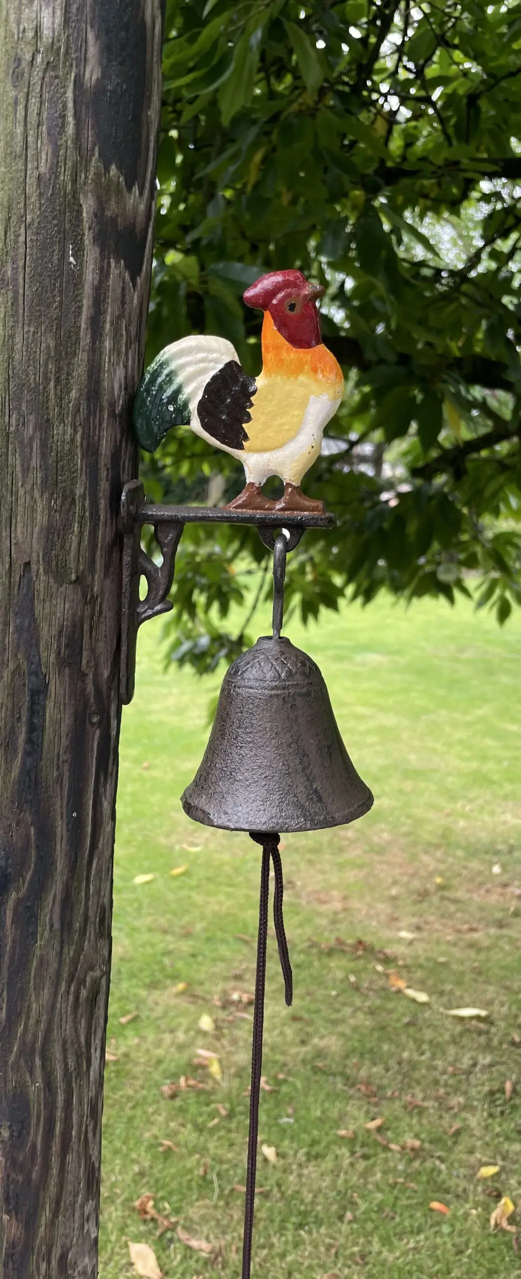 Deurbel haan, gekleurd, gietijzer DB139K - Afbeelding 3