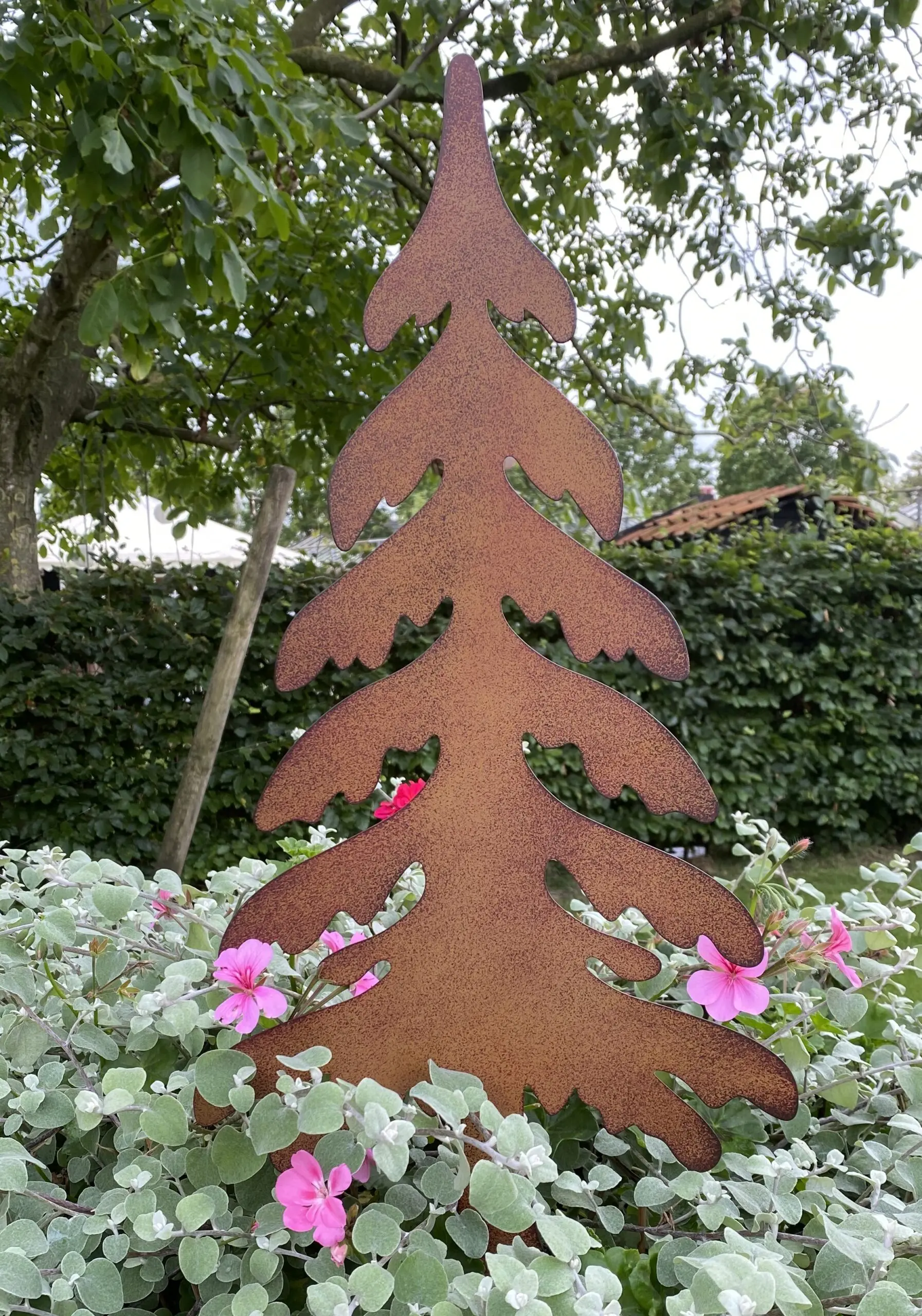 Tuinsteker kerstboom, spar, roestkleurig metaal, groot     SB605 - Afbeelding 3