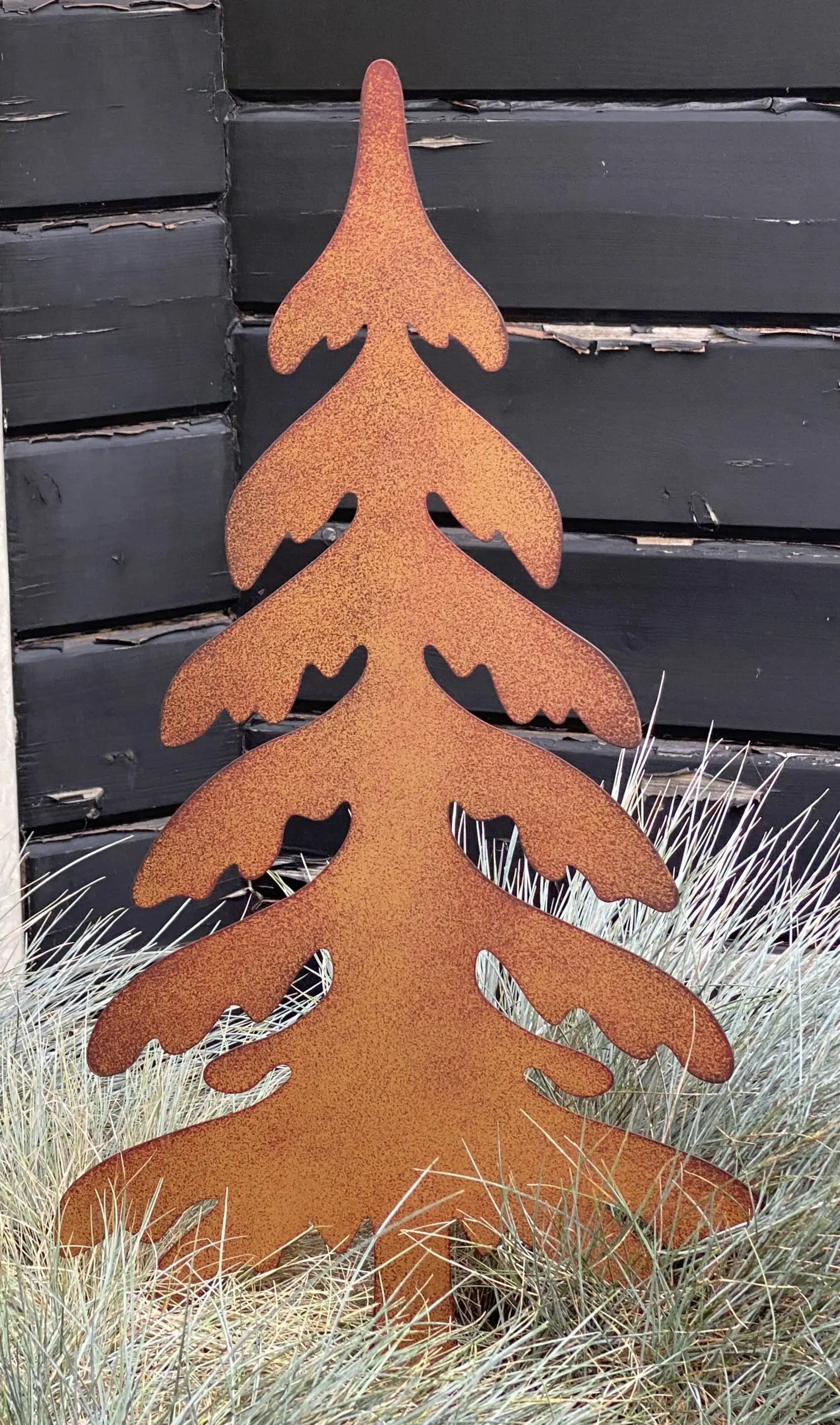 Tuinsteker kerstboom, spar, roestkleurig metaal, groot     SB605 - Afbeelding 4