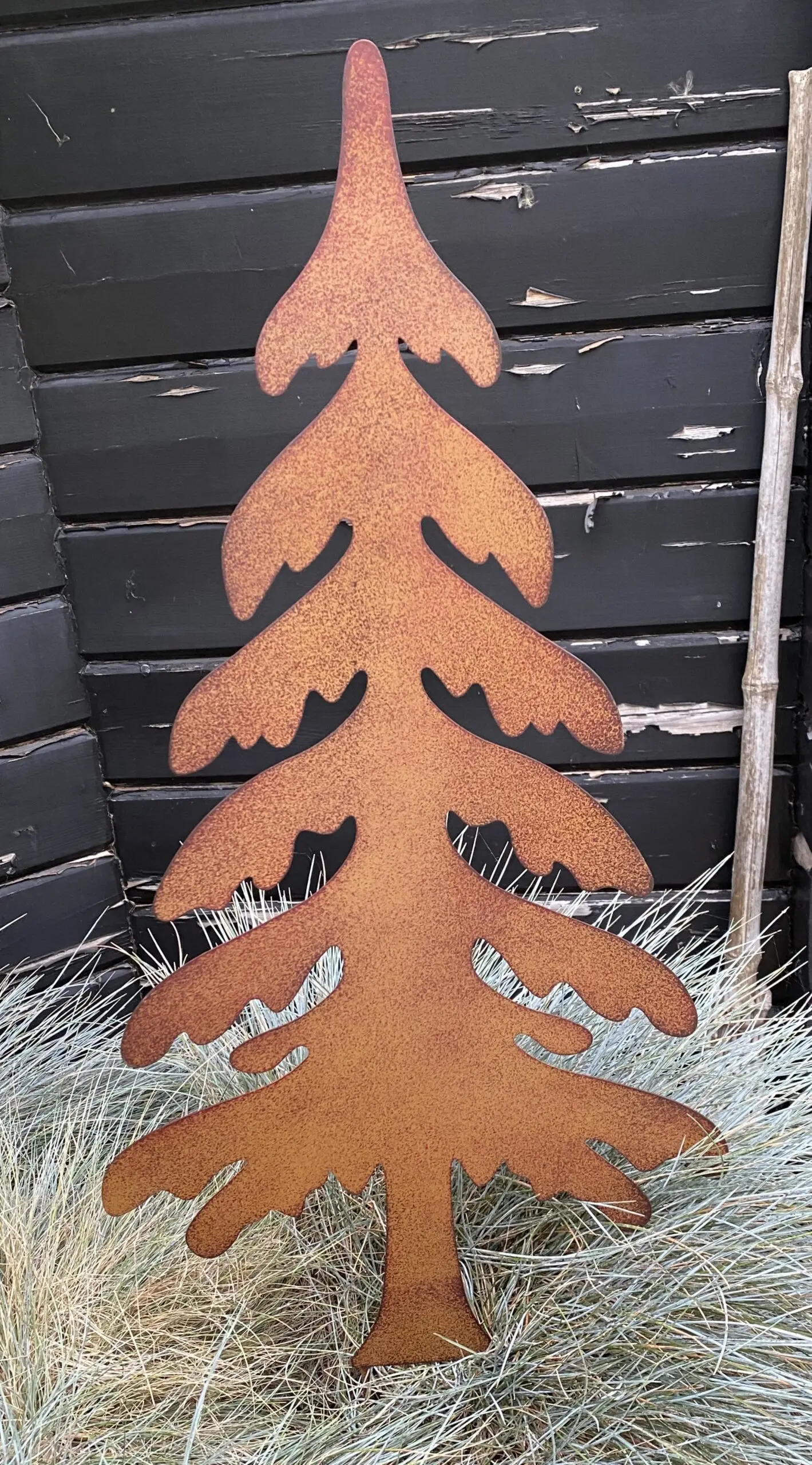 Tuinsteker kerstboom, spar, roestkleurig metaal, groot     SB605 - Afbeelding 5