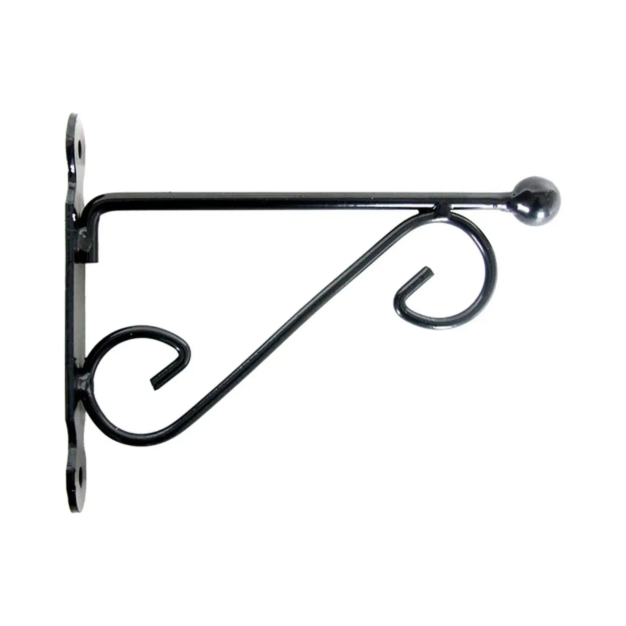 Wandhaak met sierknop, 20 cm, zwart, metaal BPH116