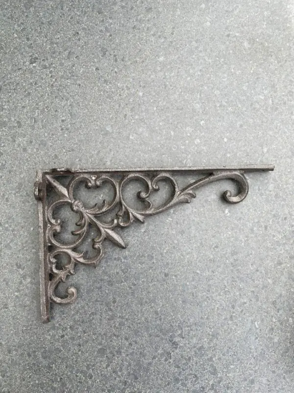 Plankdrager, wandhaak Franse Lelie 23,7 cm, gietijzer PD204 - Afbeelding 3