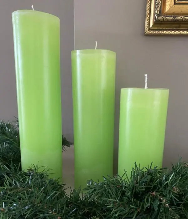Krulkaars, Bika Kaarsen, set van 3, Grasgroen 333123 - Afbeelding 2
