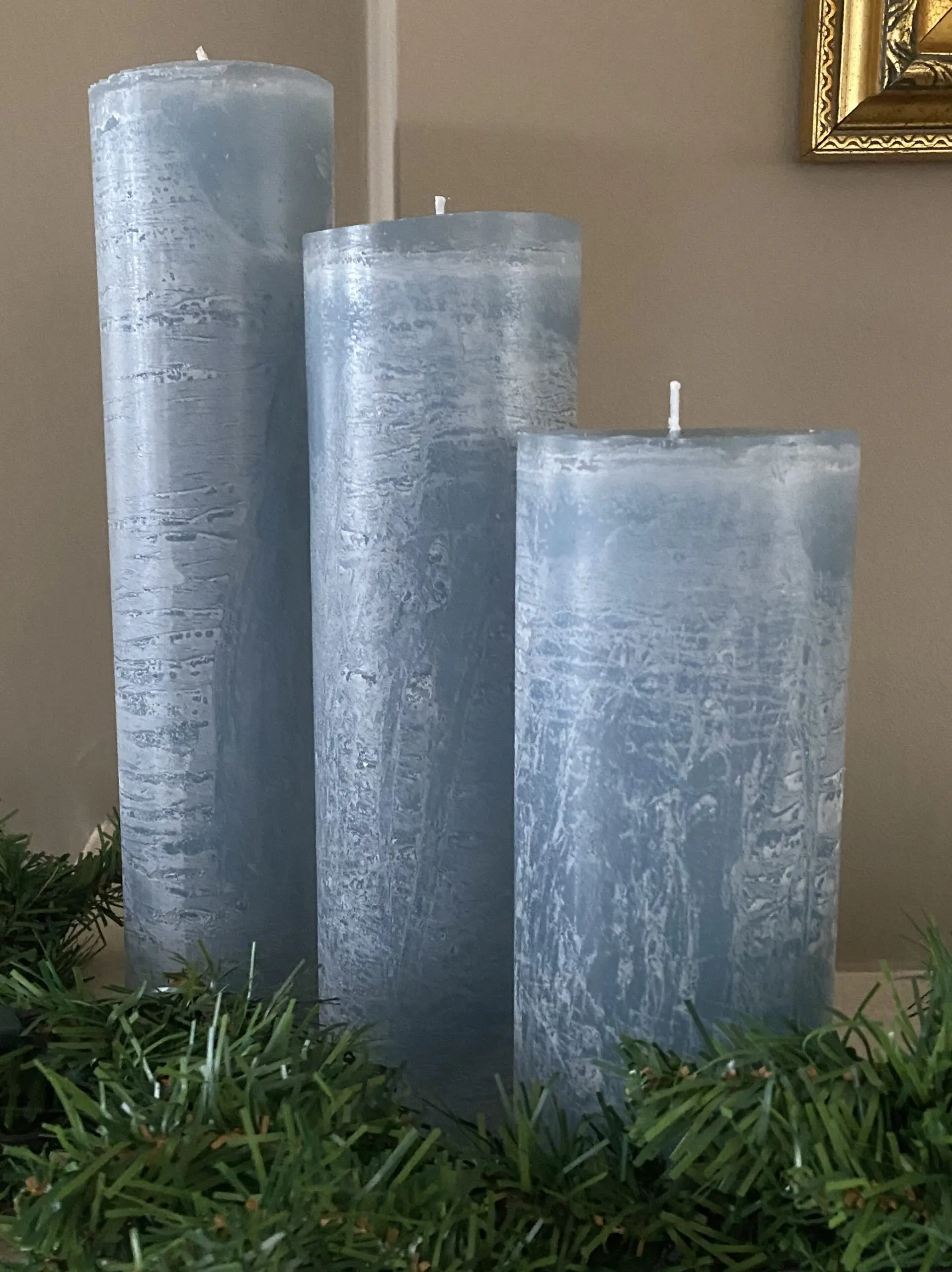 Krulkaarsen, Bika Kaarsen, set van 3, Stone/ IJsblauw 333142 - Afbeelding 2