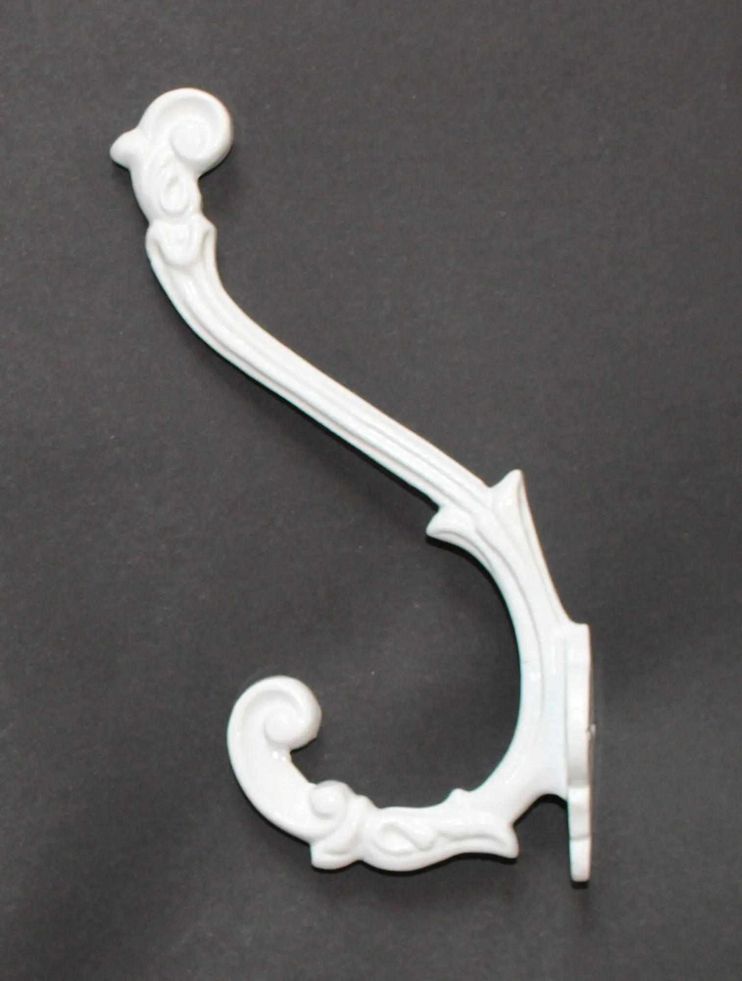 Kapstokhaak sierlijk, wit, gietijzer KH211