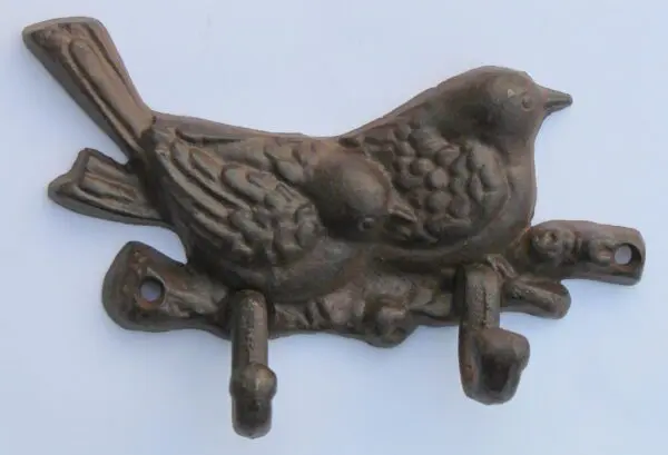 Kapstokhaak vogel, dubbele haak, gietijzer BR18 - Afbeelding 2
