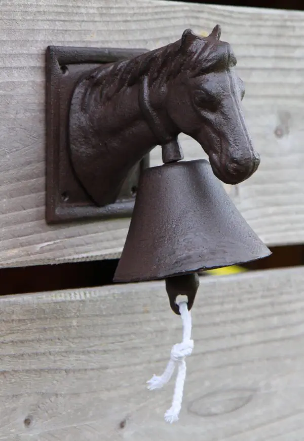 Deurbel paard, paardenhoofd, gietijzer DB31 - Afbeelding 3