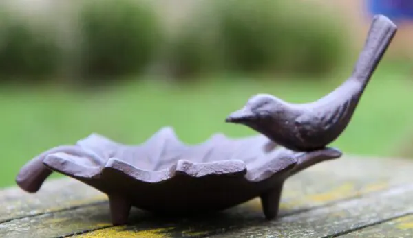Vogelschaal, vogelbad blad, gietijzer FB152 - Afbeelding 7