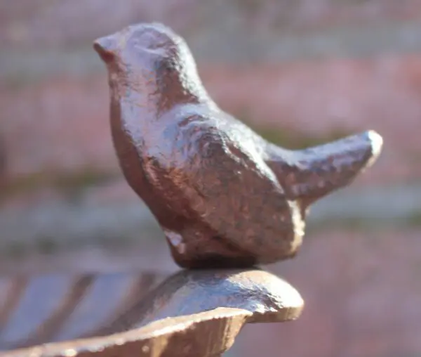 Wandhaak met vogelschaal en vogels, gietijzer FB163 - Afbeelding 4