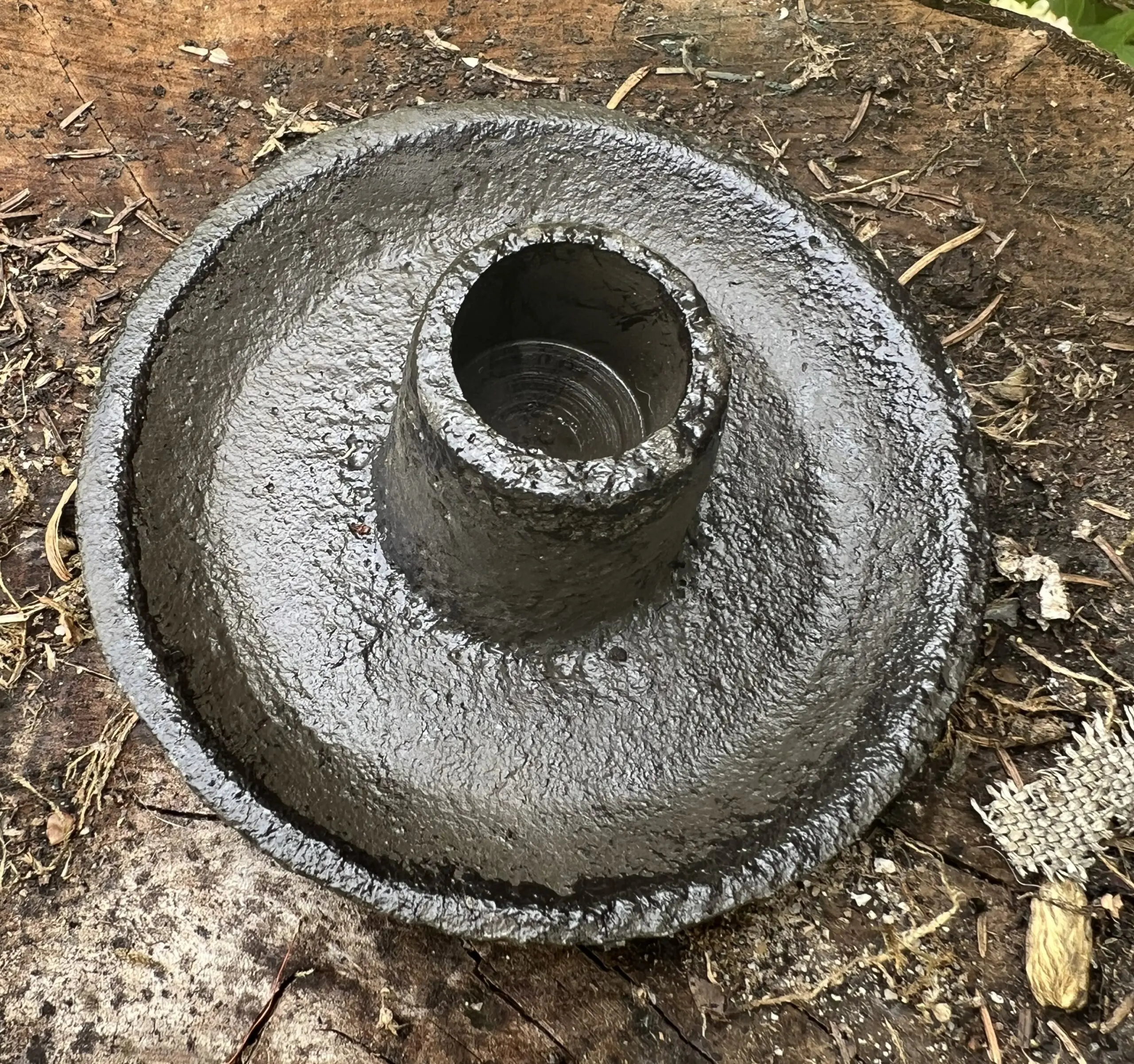 Kandelaar rond, bruin, gietijzer KG005 - Afbeelding 3