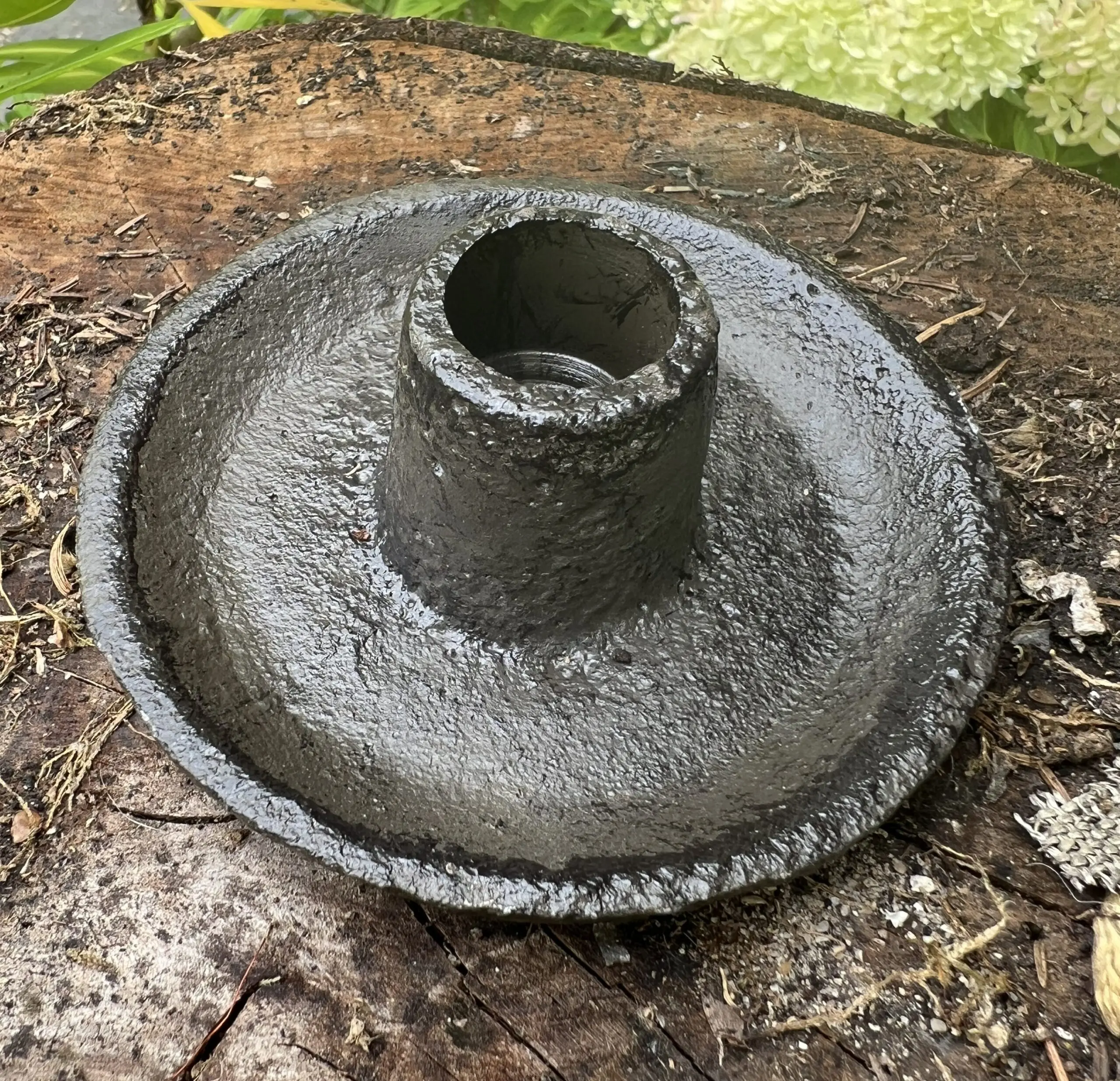 Kandelaar rond, bruin, gietijzer KG005 - Afbeelding 2