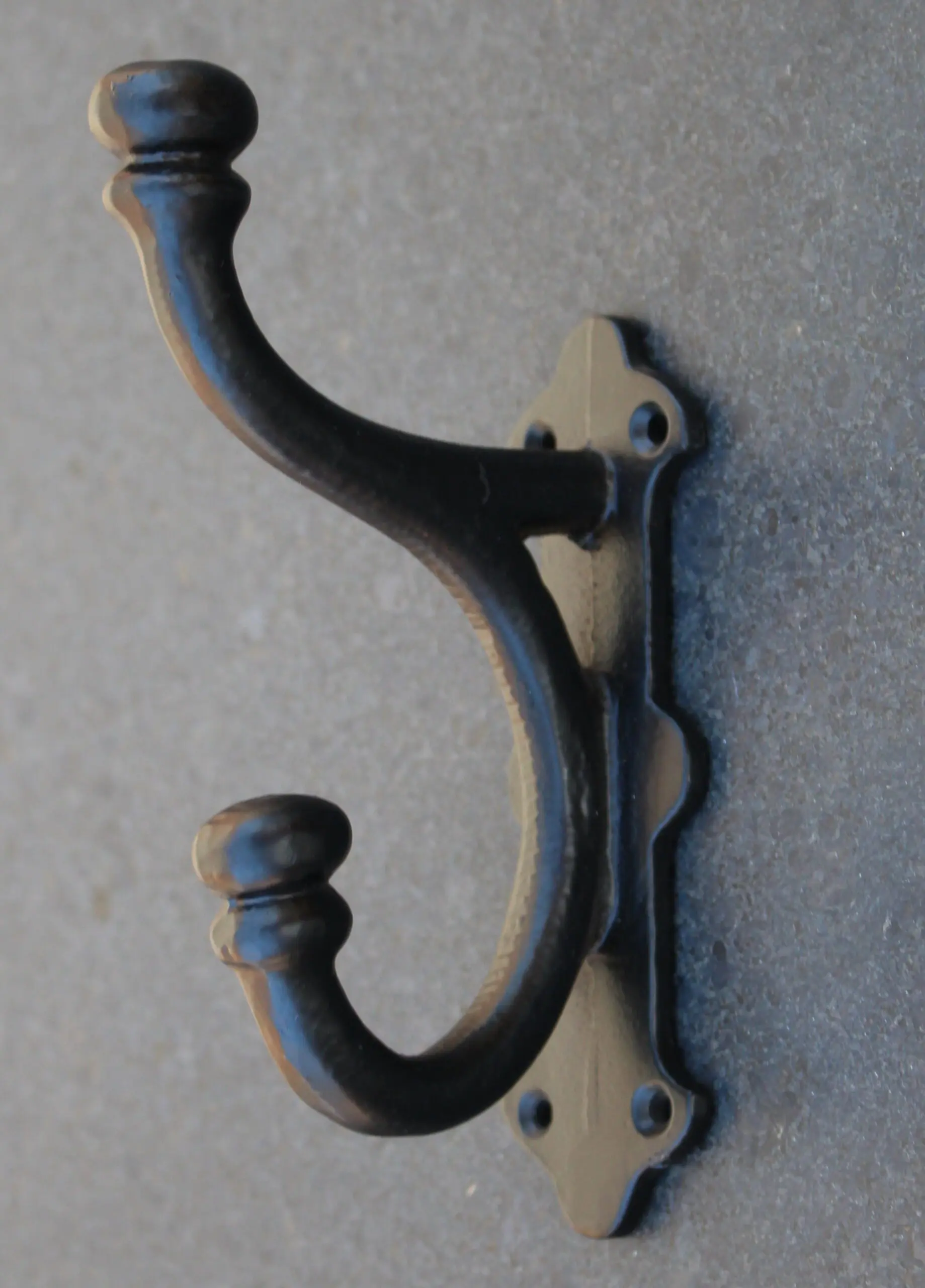 Kapstokhaak degelijk, groot en dik, gietijzer, zwart KH110 - Afbeelding 4