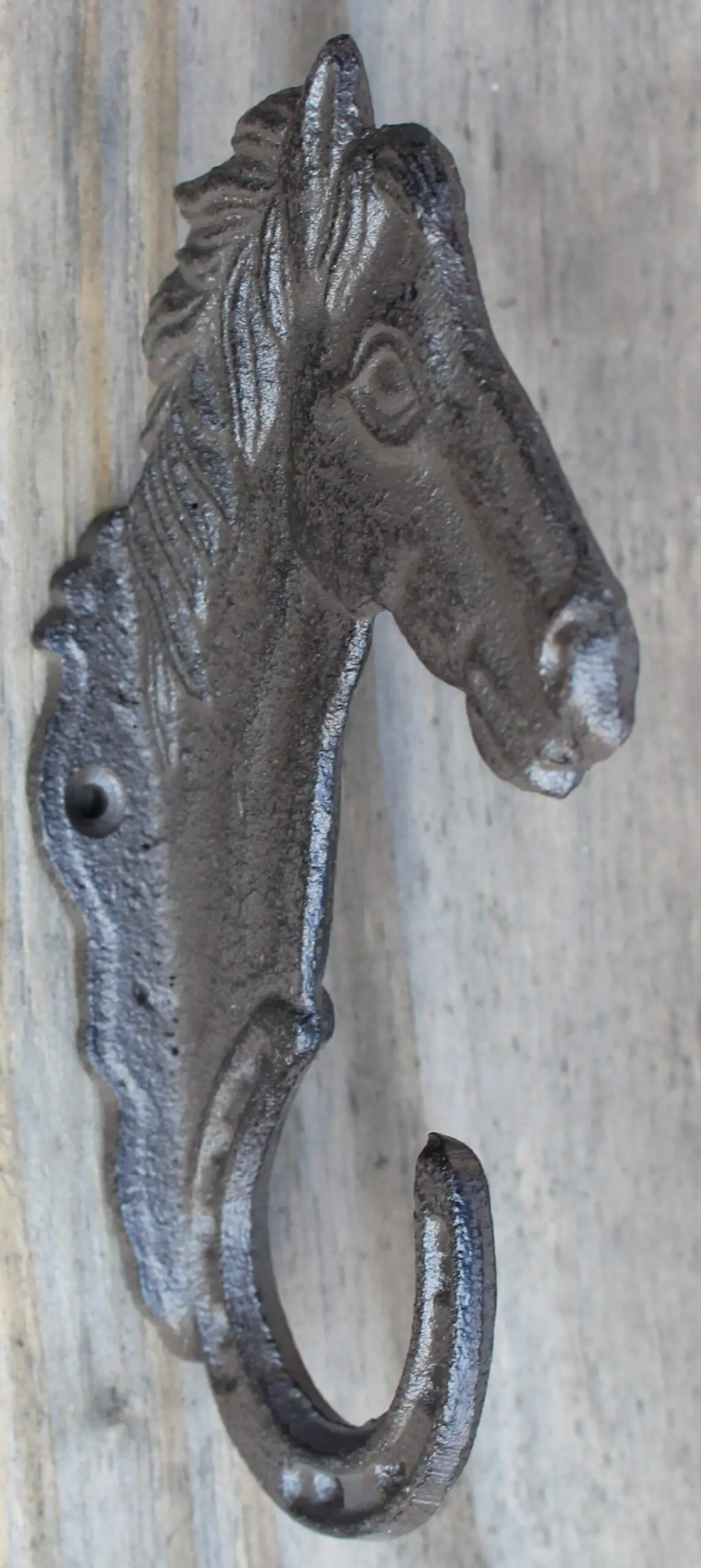 Kapstokhaak paard met hoefijzer, gietijzer KH1744 - Afbeelding 4