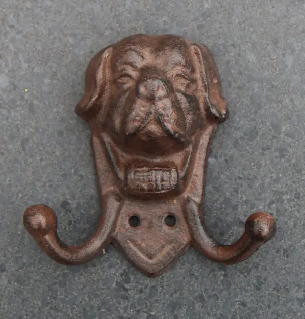Kapstokhaak hond, dubbele haak, gietijzer KH610 - Afbeelding 2