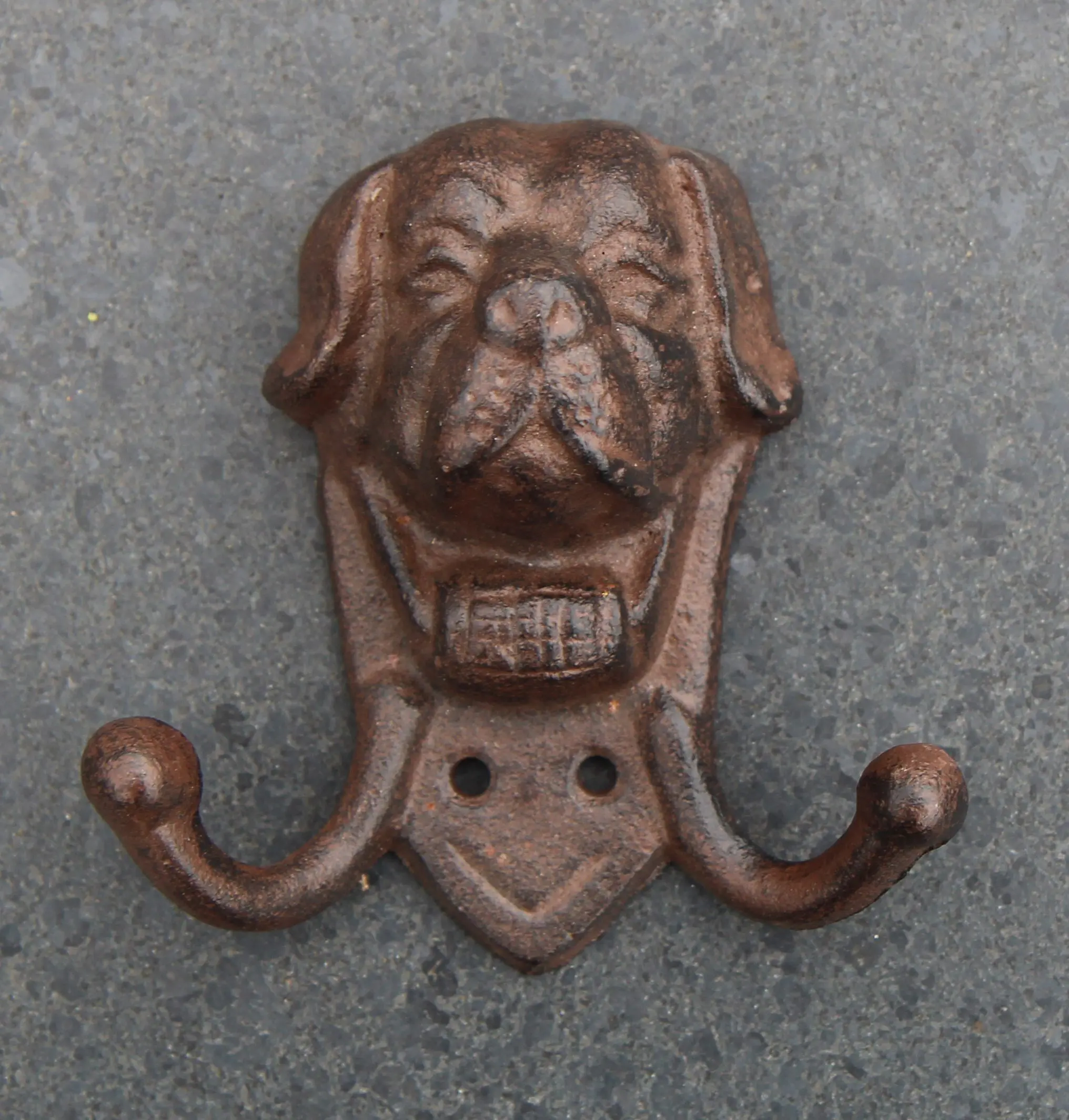 Kapstokhaak hond, dubbele haak, gietijzer KH610 - Afbeelding 2