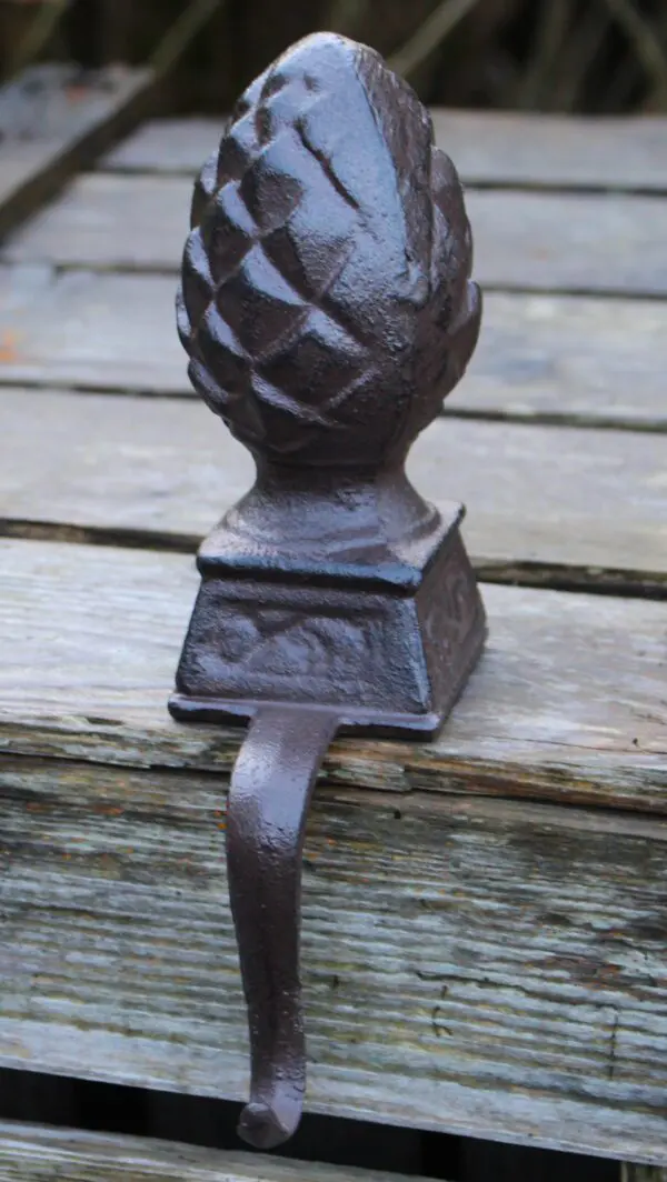 Stocking hanger dennenappel met haak, kasthaak, gietijzer XM44 - Afbeelding 2