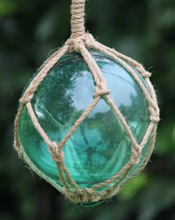 Glazen Bol in Touw, Groen - Afbeelding 3